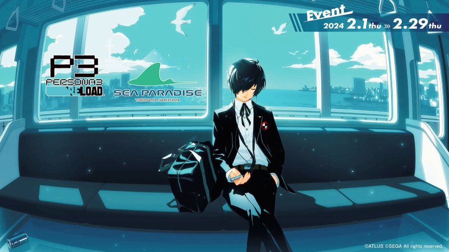 A poster for a Persona 3 event at Sea Paradise